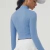 Custom Cropped Workout Jackets Zip Slim Fit Athletic Tops
