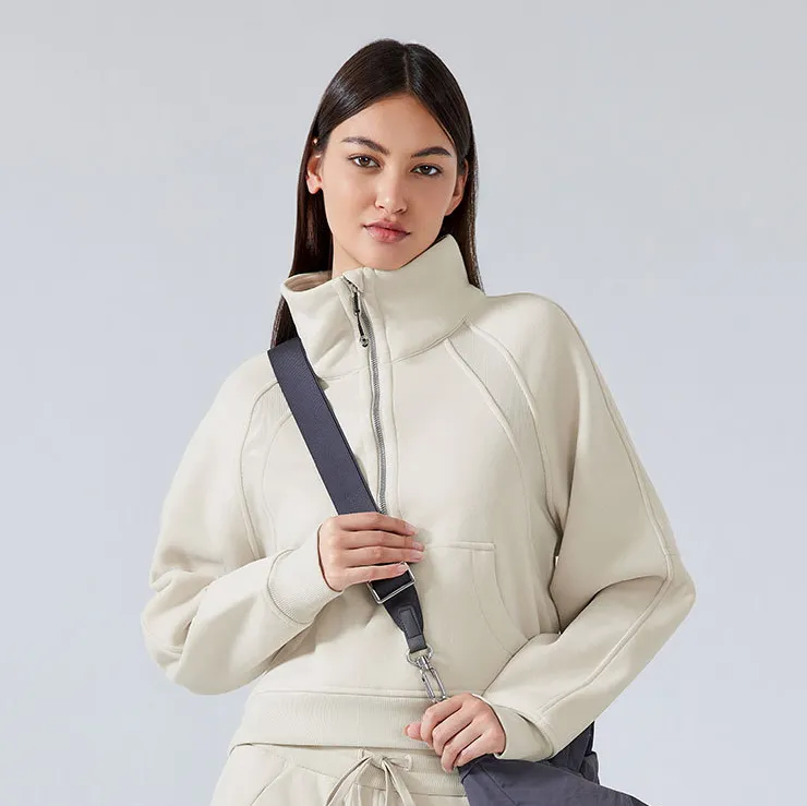 Womens Oversized Half Zip Pullover Long Sleeve Sweatshirt Quarter Zip Trendy Hoodie Outfits Teen Girls Fall Y2K Clothes