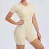 One Piece Women Backless Workout Short Romper female fitness apparel