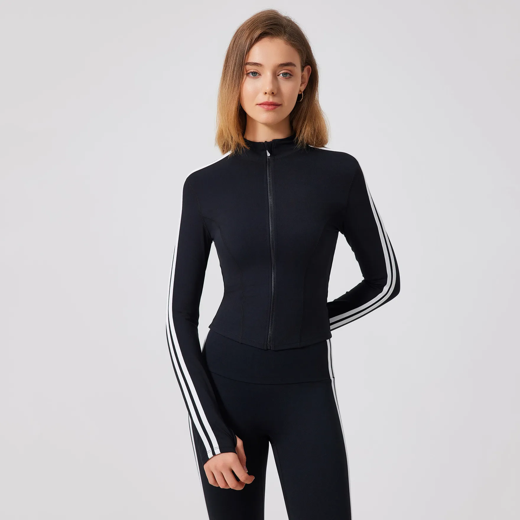 Women's Lightweight Athletic Jacket Workout Zip Up Coat