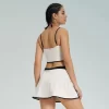 wholesale womens activewear Contrasting Colors Spark Clothing Tennis Skirt Set custom gym apparel