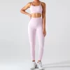 Custom Wholesale Seamless Fitness Bra Leggings Set spark gym athletic wear suppliers