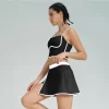 wholesale womens activewear Contrasting Colors Spark Clothing Tennis Skirt Set custom gym apparel