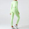 private label styles Custom Seamless Workout Long Sleeve Crop Top Set