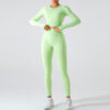 private label styles Custom Seamless Workout Long Sleeve Crop Top Set