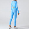 private label styles Custom Seamless Workout Long Sleeve Crop Top Set