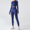 Custom Seamless Workout Long Sleeve Crop Top Set
