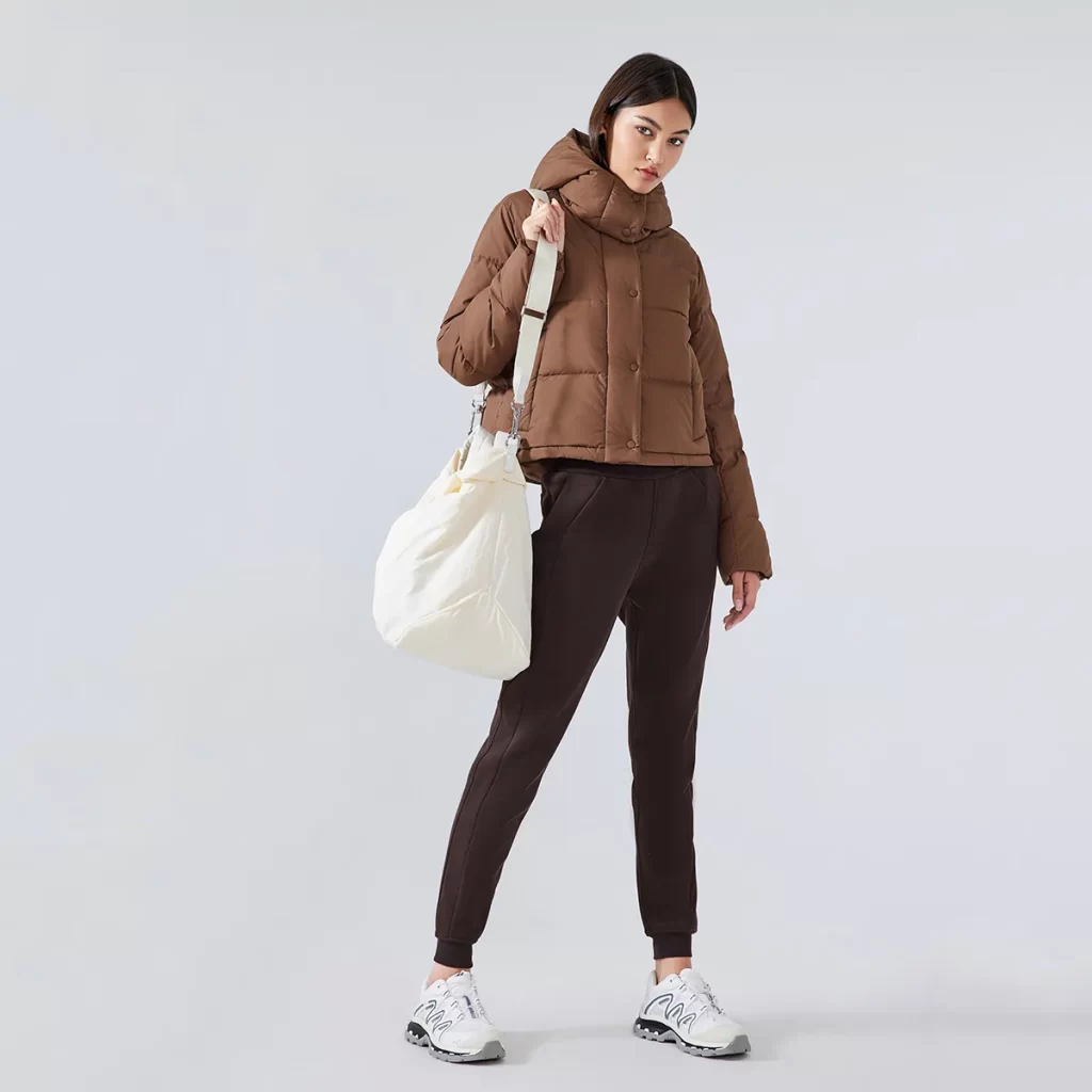 Winter Hooded Short Puffy Jacket Warm Puffer Down Coat