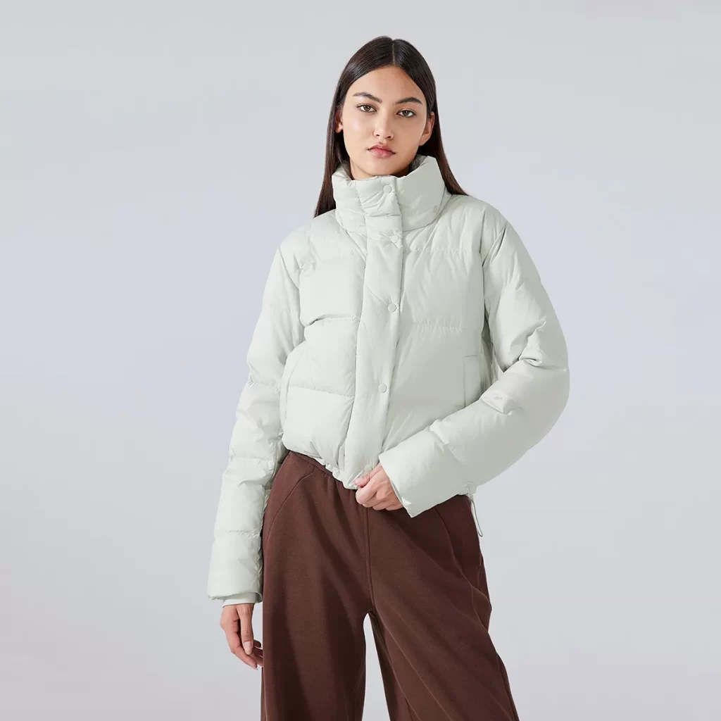 Winter Hooded Short Puffy Jacket Warm Puffer Down Coat