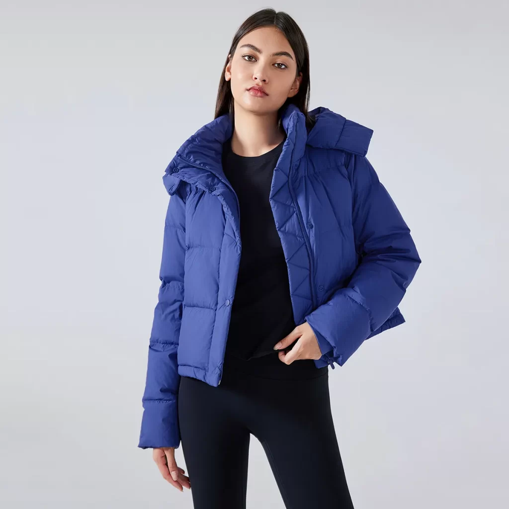 Winter Hooded Short Puffy Jacket Warm Puffer Down Coat