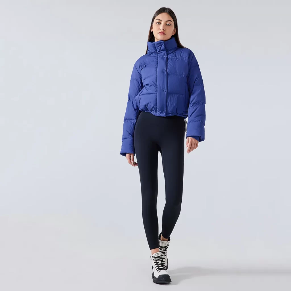 Winter Hooded Short Puffy Jacket Warm Puffer Down Coat