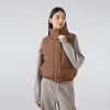 Custom Winter Outerwear Hooded Full Zip Puffer Vest
