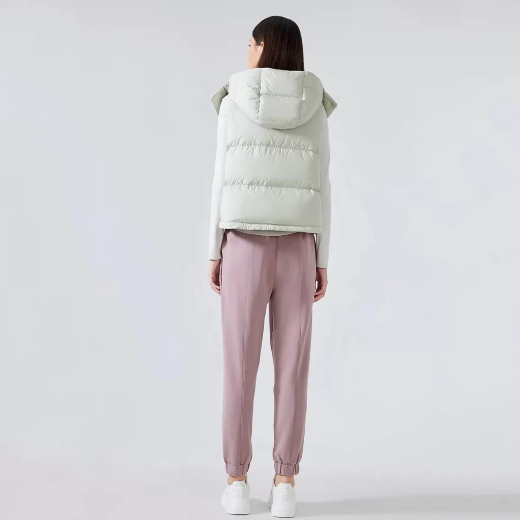 Custom Winter Outerwear Hooded Full Zip Puffer Vest