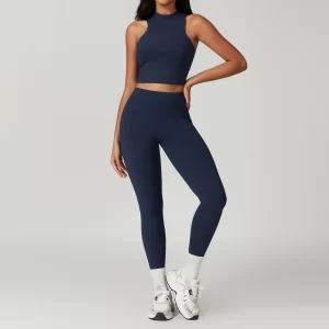 Athletic Cropped Tank Top High Neck Sports Vest For Women