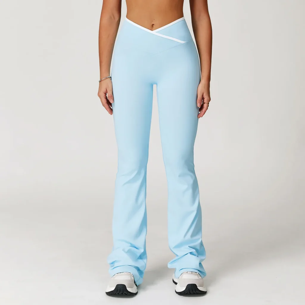 Workout Crossover V Waist Yoga Flare Leggings for Women