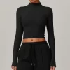 Long Sleeve Shirts Women Casual Fitted Basic Yoga Top