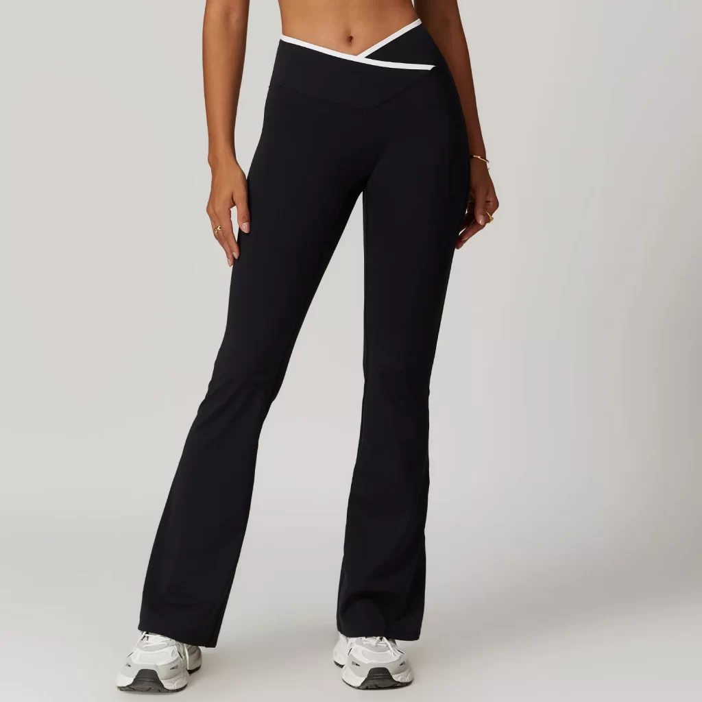 Workout Crossover V Waist Yoga Flare Leggings for Women