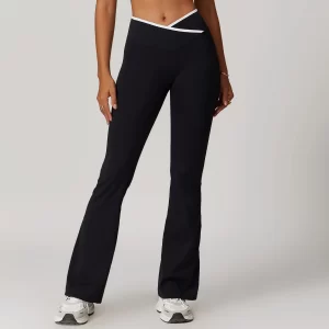 Workout Crossover V Waist Yoga Flare Leggings for Women
