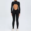 Athletic Backless Rompers Long Sleeve Workout Gym Bodysuit
