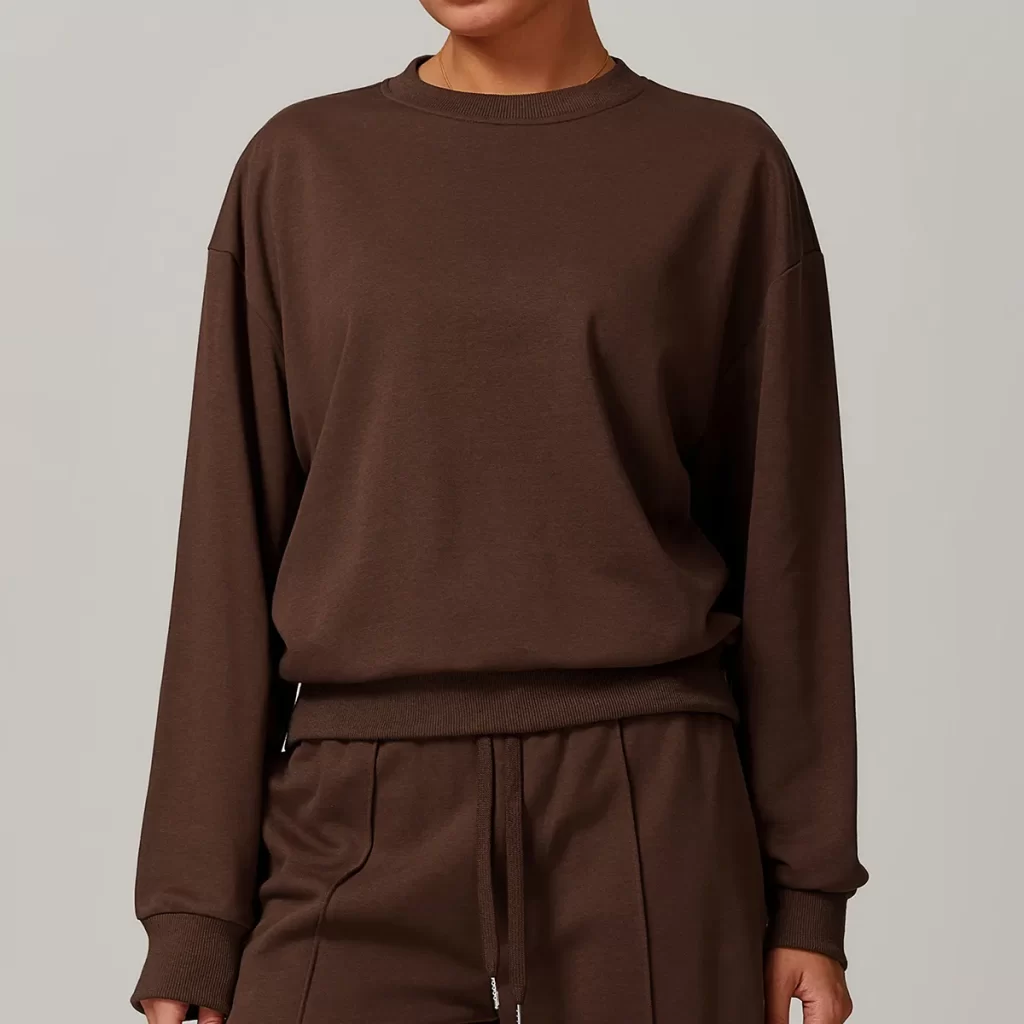 Long Sleeve Shirts Women Wholesale Crew Neck Pullover Top fitness apparel manufacturers