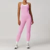 Women Workout Jumpsuit Fake Two Piece Bodysuit