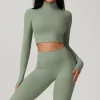 Athletic Long Sleeve Top Women Fitness Zip Up Jackets
