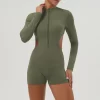 Workout Backless Long Sleeve Jumpsuit Gym Rompers