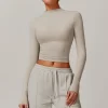 Long Sleeve Shirts Women Casual Fitted Basic Yoga Top