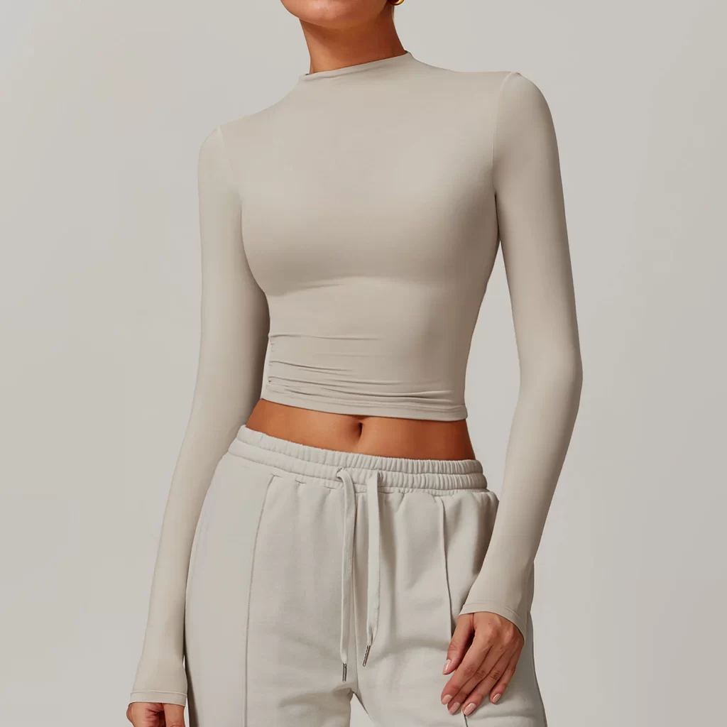 Long Sleeve Shirts Women Casual Fitted Basic Yoga Top