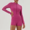 Workout Backless Long Sleeve Jumpsuit Gym Rompers