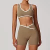 fitness apparel manufacturers Women Customized Athletic Bra Contrast Color Sports Bra
