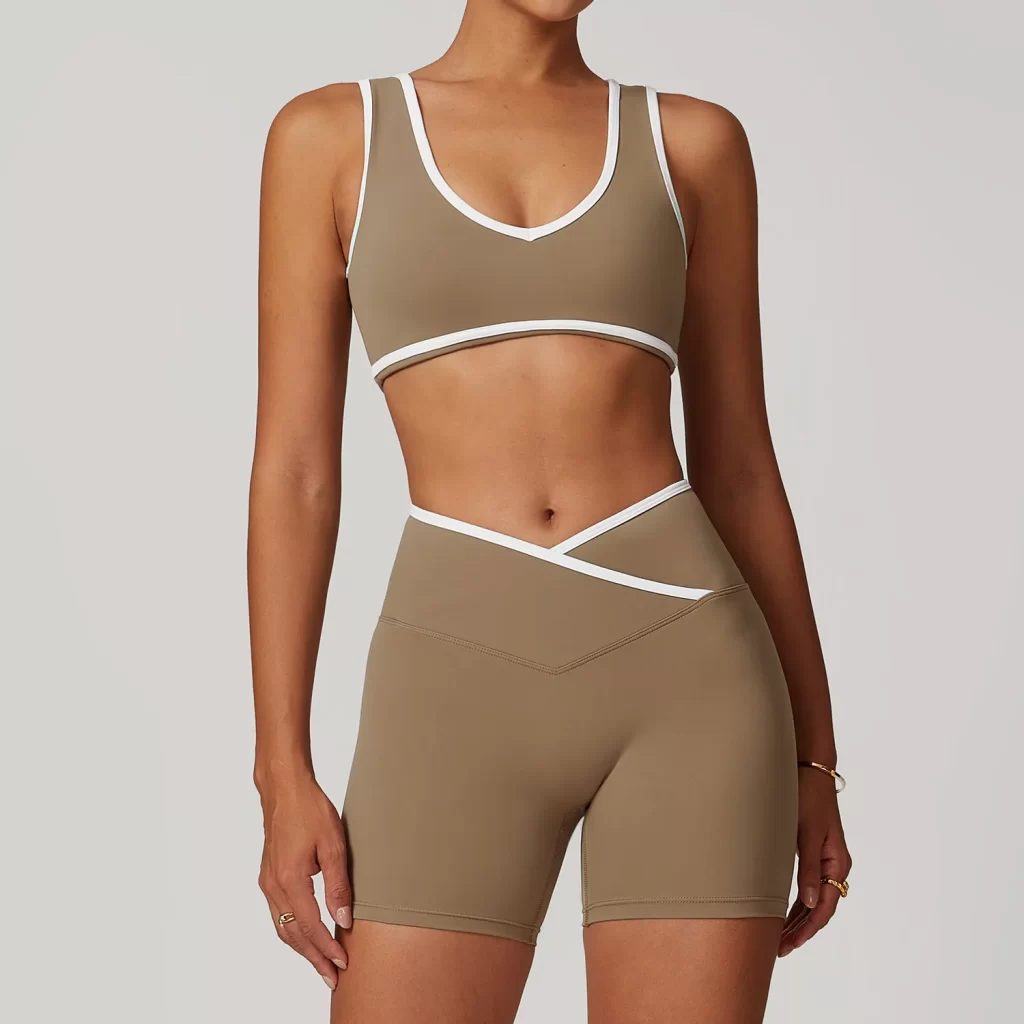 fitness apparel manufacturers Women Customized Athletic Bra Contrast Color Sports Bra