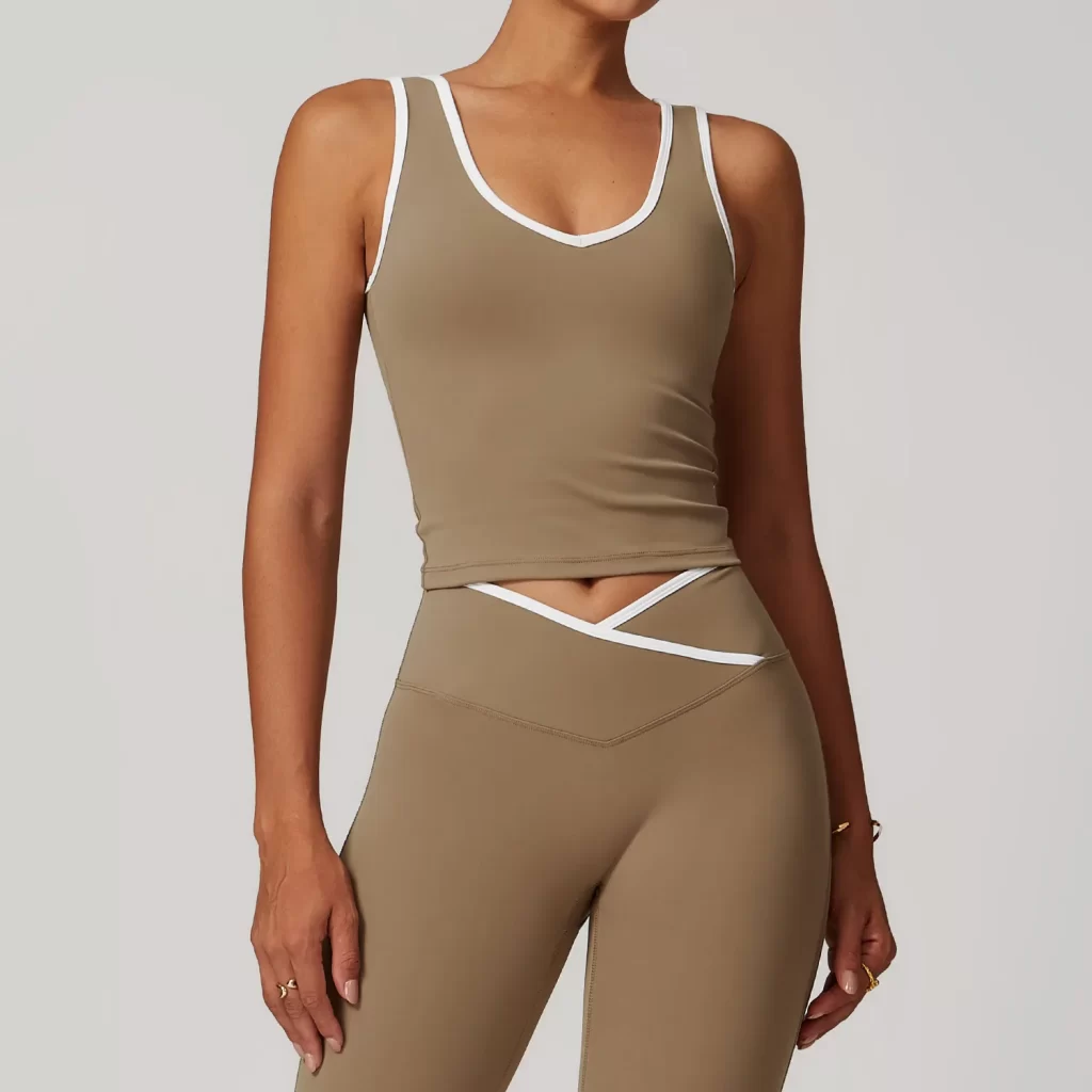 wholesale womens activewear Women Athletic Tank Top Contrast Color Basic Cami Top