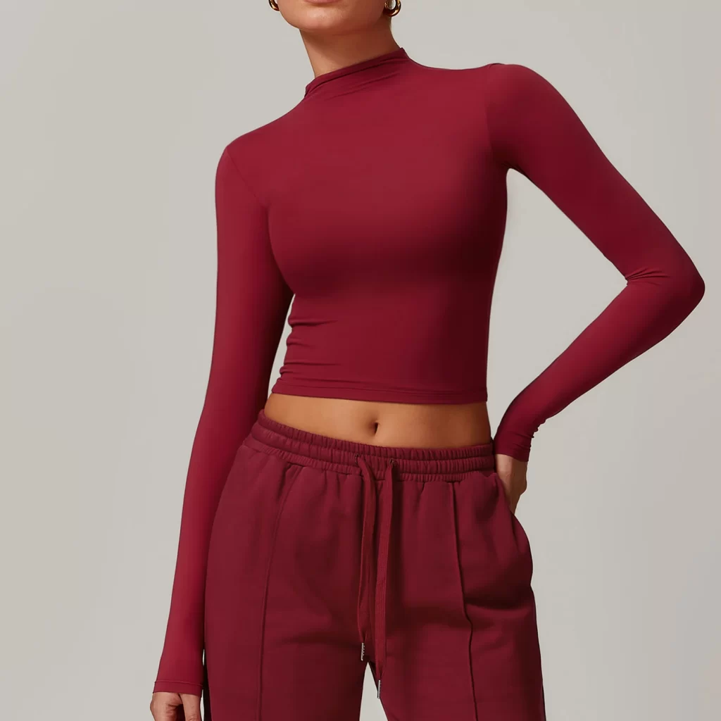 Long Sleeve Shirts Women Casual Fitted Basic Yoga Top