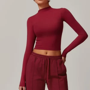 Long Sleeve Shirts Women Casual Fitted Basic Yoga Top