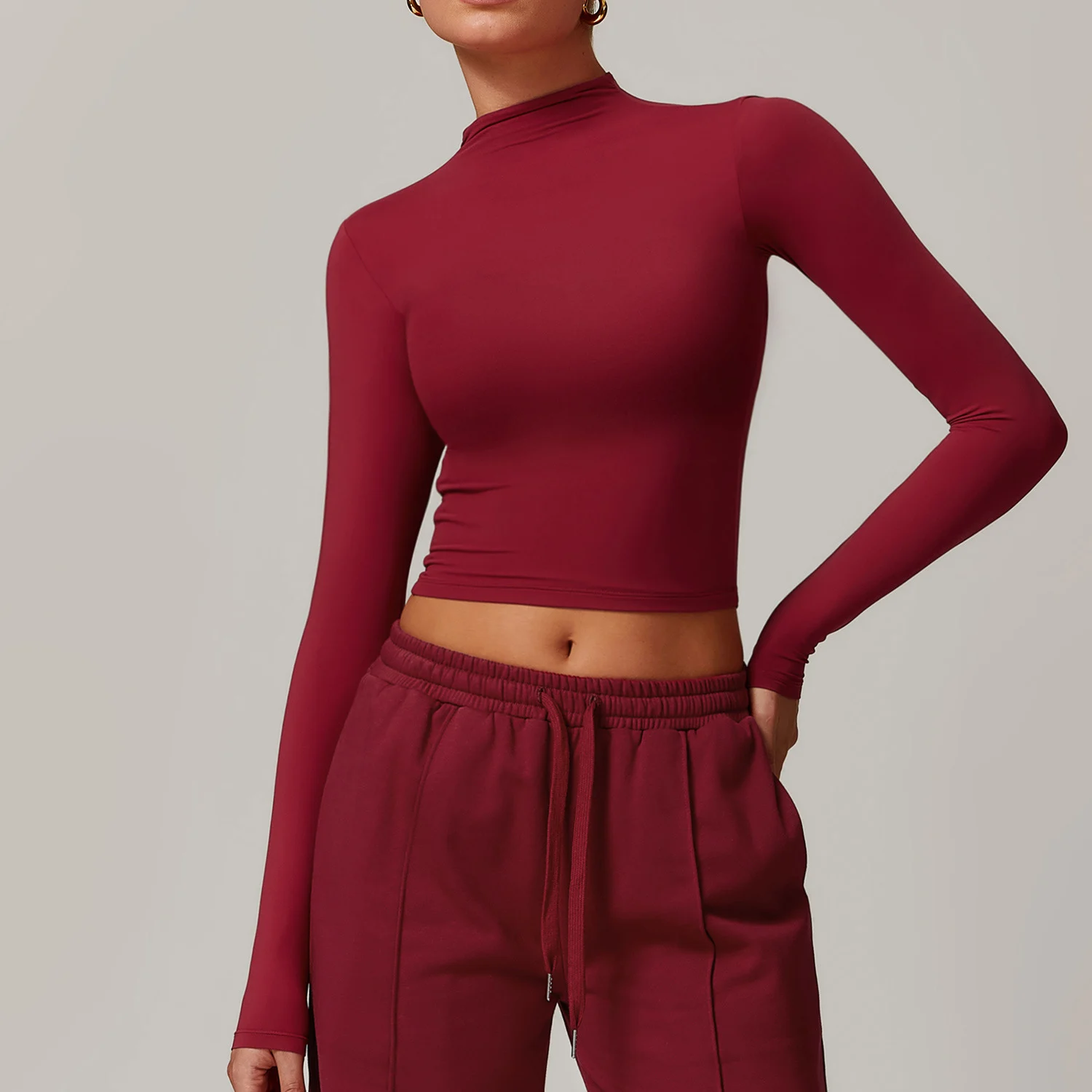 Long Sleeve Shirts Women Casual Fitted Basic Yoga Top