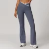 Workout Crossover V Waist Yoga Flare Leggings for Women private label activewear