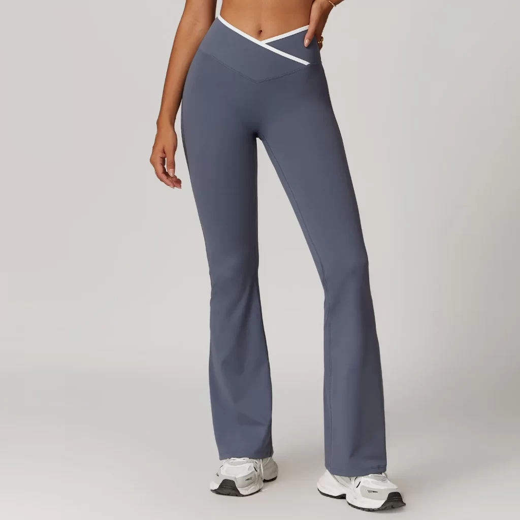 Workout Crossover V Waist Yoga Flare Leggings for Women private label activewear