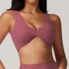 Twist Front Sports Bra Customized Deep V-Neck Crop Top