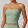 Sports Basic Bandeau Cropped Tops Women Cute Tube Tops Wholesale Sportswear Apparel Workout Clothes