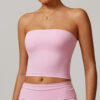 Sports Basic Bandeau Cropped Tops Women Cute Tube Tops Wholesale Sportswear Apparel Workout Clothes