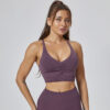 Seamless Y Racer Back Cropped Bras for Yoga Workout