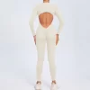 Athletic Backless Rompers Long Sleeve Workout Gym Bodysuit