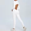 Athletic Backless Rompers Long Sleeve Workout Gym Bodysuit