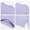 V Neck Long Sleeve Shirts for Women Yoga Crop Top custom gym apparel private label clothes