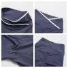 Women Gym Athletic Wear Crossover Waist Workout Shorts