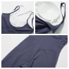 Women Workout Jumpsuit Fake Two Piece Bodysuit