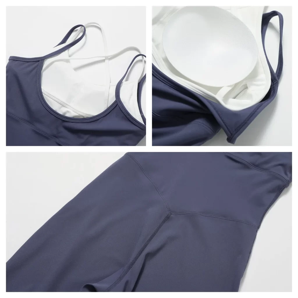 Women Workout Jumpsuit Fake Two Piece Bodysuit