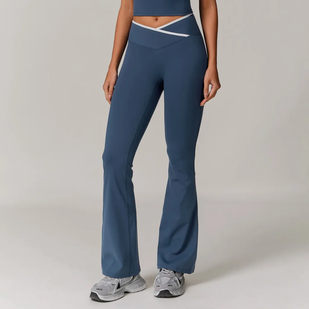 Workout Crossover V Waist Yoga Flare Leggings for Women
