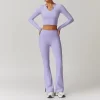 Custom Women High Waist Workout Yoga Flare Leggings wholesale womens activewear